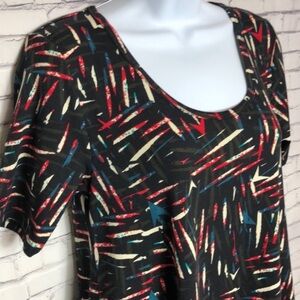 LuLaRoe Short Sleeve Perfect T-Shirt Abstract Patterned Print Size XXS
